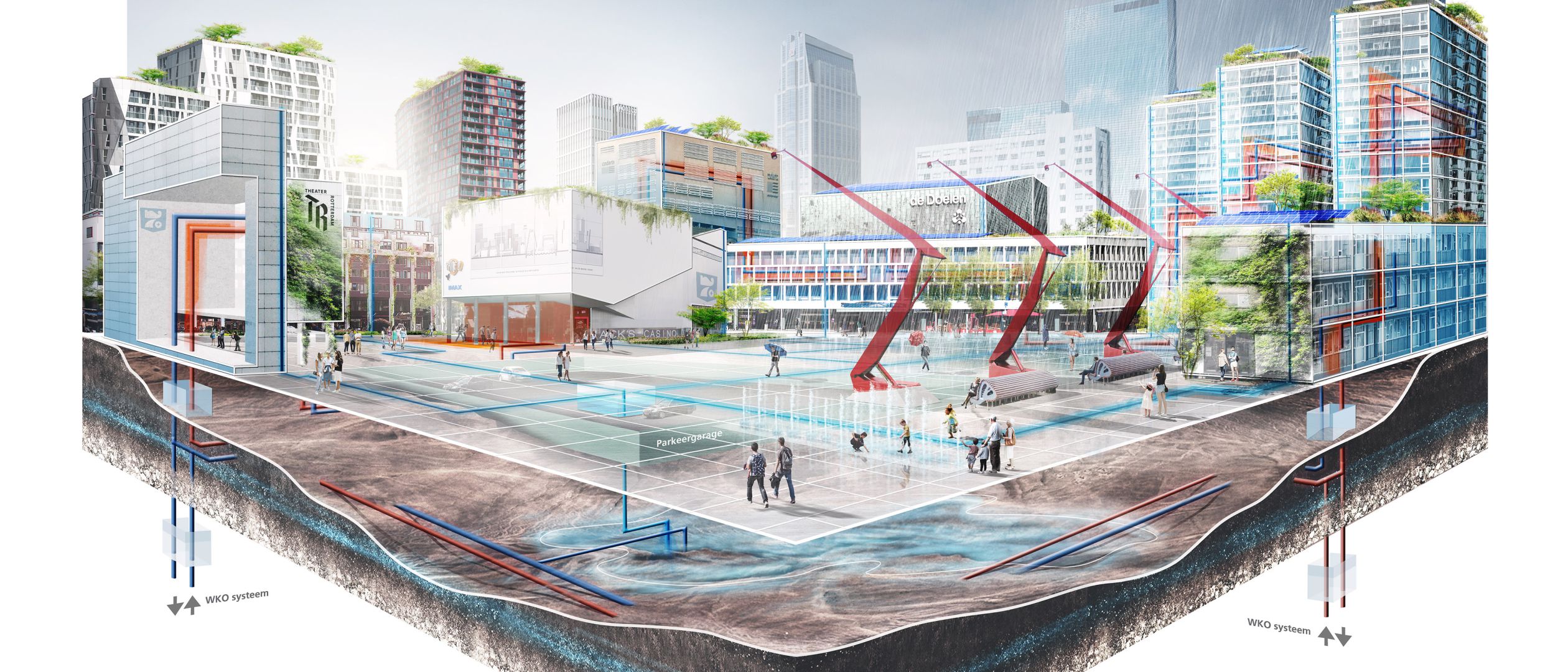 Sustainable Schouwburgplein, Rotterdam